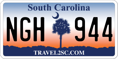 SC license plate NGH944