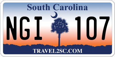 SC license plate NGI107