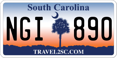 SC license plate NGI890