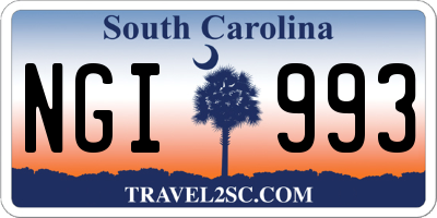 SC license plate NGI993