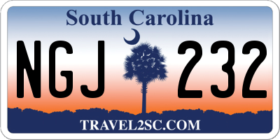 SC license plate NGJ232