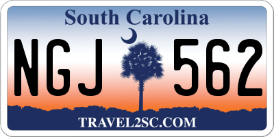 SC license plate NGJ562