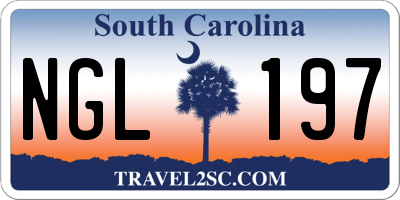 SC license plate NGL197