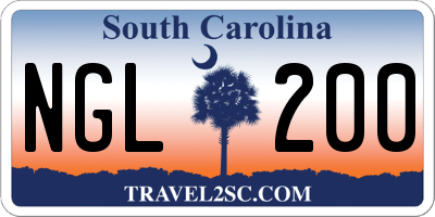 SC license plate NGL200