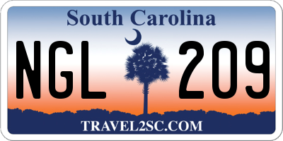 SC license plate NGL209
