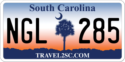 SC license plate NGL285