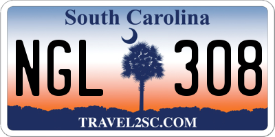 SC license plate NGL308