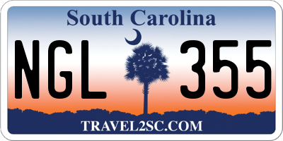 SC license plate NGL355