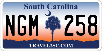SC license plate NGM258