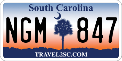 SC license plate NGM847