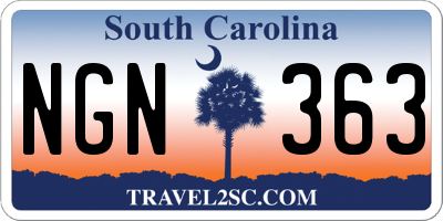 SC license plate NGN363