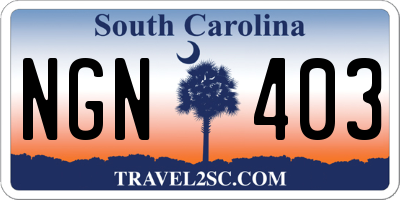 SC license plate NGN403