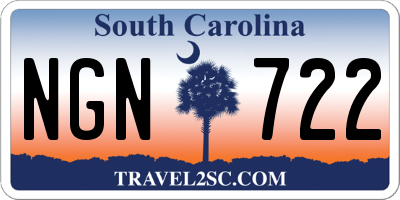 SC license plate NGN722
