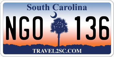 SC license plate NGO136
