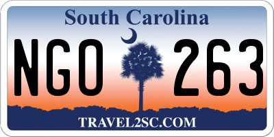 SC license plate NGO263