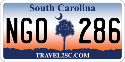 SC license plate NGO286
