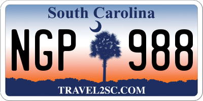 SC license plate NGP988