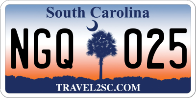 SC license plate NGQ025