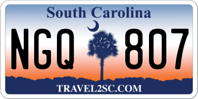 SC license plate NGQ807
