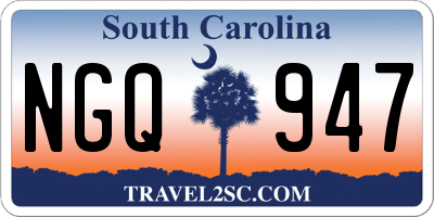 SC license plate NGQ947