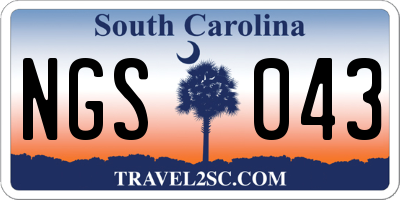 SC license plate NGS043