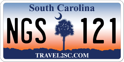 SC license plate NGS121