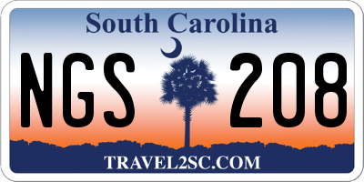 SC license plate NGS208