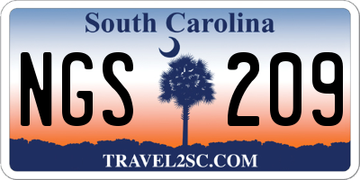 SC license plate NGS209