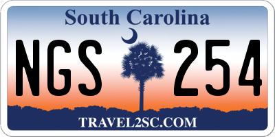 SC license plate NGS254