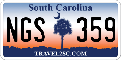 SC license plate NGS359
