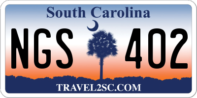 SC license plate NGS402