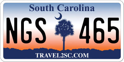 SC license plate NGS465