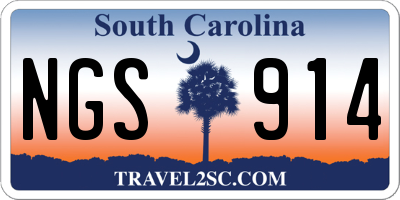 SC license plate NGS914