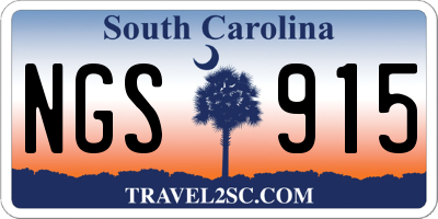 SC license plate NGS915