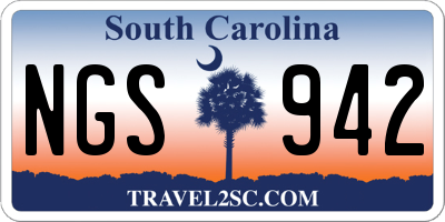 SC license plate NGS942