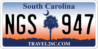 SC license plate NGS947