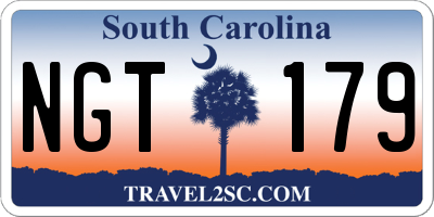 SC license plate NGT179