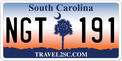SC license plate NGT191