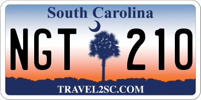 SC license plate NGT210