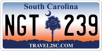 SC license plate NGT239