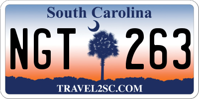 SC license plate NGT263