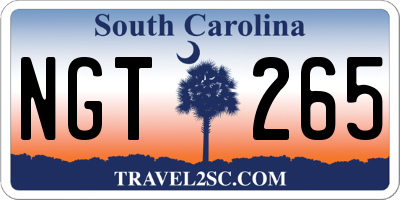 SC license plate NGT265