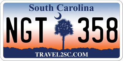 SC license plate NGT358