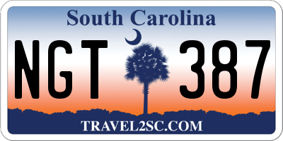 SC license plate NGT387