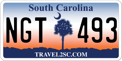 SC license plate NGT493