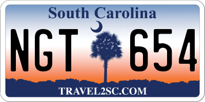 SC license plate NGT654