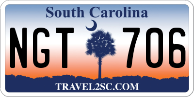 SC license plate NGT706