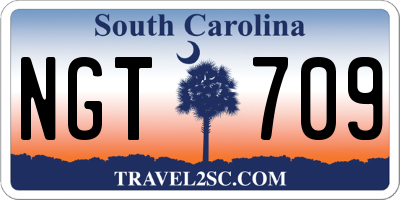 SC license plate NGT709