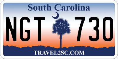 SC license plate NGT730