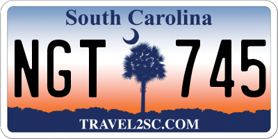 SC license plate NGT745